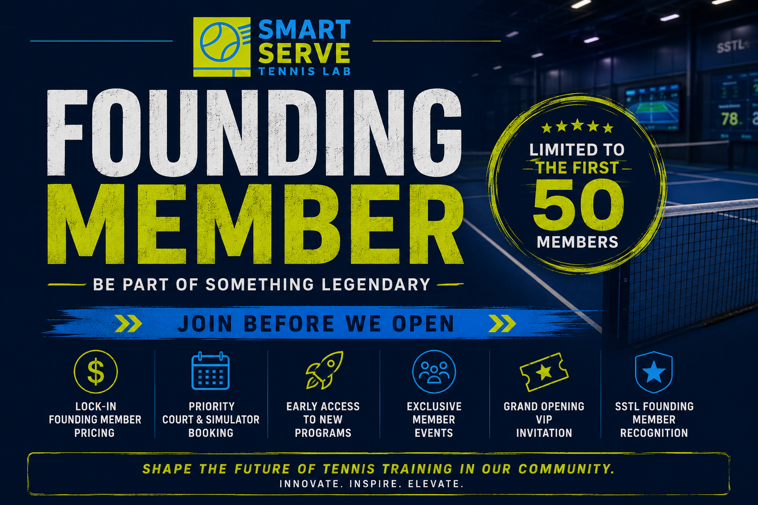 SmartServe Tennis Lab Founding Member Offer